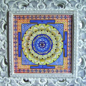 Malarstwo zatytułowany „Mandala-Roue-dOr” autorstwa C.Majal, Oryginalna praca, Olej