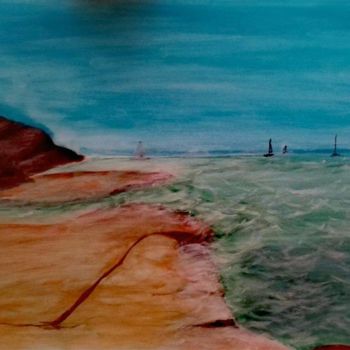 Painting titled "Waves" by Maja Lemesanszky, Original Artwork, Acrylic