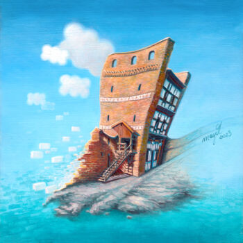 Malarstwo zatytułowany „Piernikowa Wieża” autorstwa Maja Wolf, Oryginalna praca, Olej