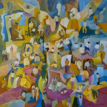 Painting titled "HALAT8" by Majd Kayali, Original Artwork