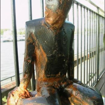 Sculpture intitulée "GuantanamoBay" par Majd, Œuvre d'art originale, Plâtre