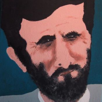 「Ahmadinejad   IRAN」というタイトルの絵画 Majによって, オリジナルのアートワーク, オイル