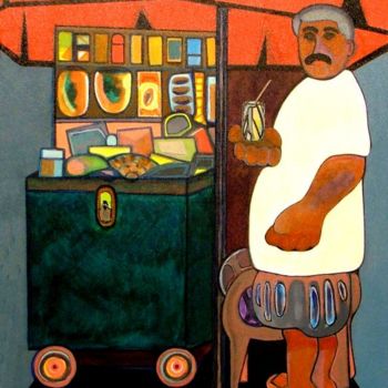 Pintura intitulada "O VENDEDOR DE CIGAR…" por Sérgio Pinheiro, Obras de arte originais