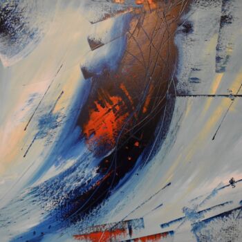 Malerei mit dem Titel "Inside Out in Blue" von Maka Kvartskhava (Stillwhite), Original-Kunstwerk, Öl