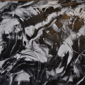 Pittura intitolato "Vibration of Black…" da Maka Kvartskhava (Stillwhite), Opera d'arte originale, Olio