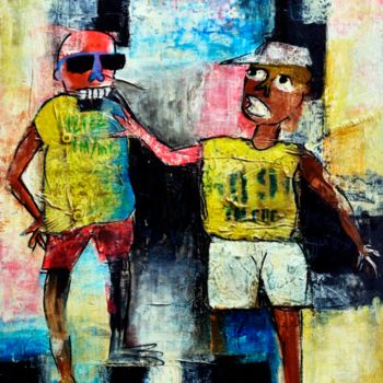 Painting titled "LES ZEMARDS" by Makef, Original Artwork, Acrylic