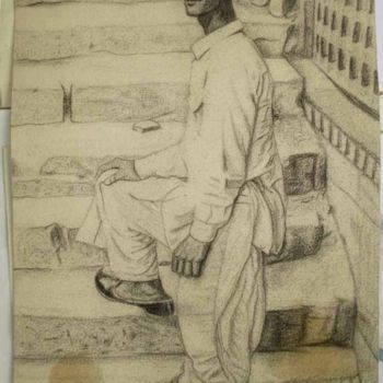 Картина под названием ""Rajasthani Man"" - Sreenivasa Ram Makineedi, Подлинное произведение искусства, Масло