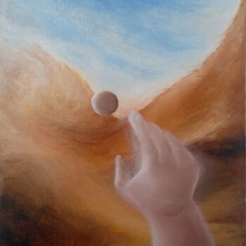 Картина под названием "Mountain canyon." - Максим Аббакумовский, Подлинное произведение искусства, Масло