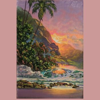 Peinture intitulée "Тропический рассвет…" par Maksim Fedkin, Œuvre d'art originale, Huile
