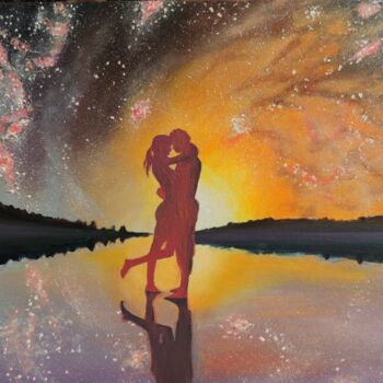 Картина под названием "Любовь это вселенная" - Максим Федькин, Подлинное произведение искусства, Масло
