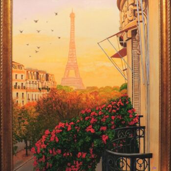 Картина под названием "Париж" - Максим Федькин, Подлинное произведение искусства, Масло