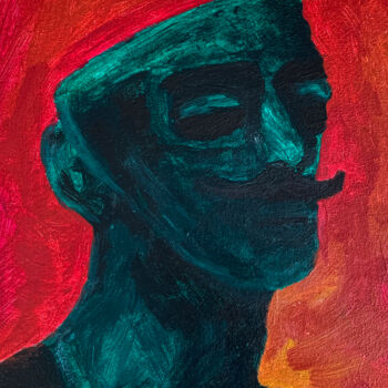 Malerei mit dem Titel "Italian man (cuphea…" von Maksim Rizniak, Original-Kunstwerk, Acryl