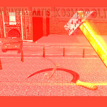 Цифровое искусство под названием "SquaRed: Hammer Sic…" - Максима Артис Космополитес, Подлинное произведение искусства, 3D м…