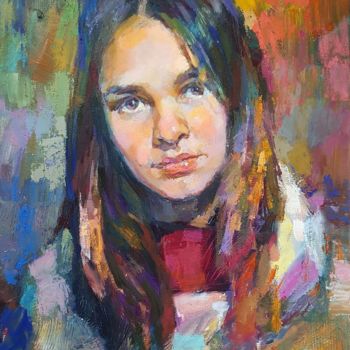 Картина под названием "Daughter" - Vadim Makarov, Подлинное произведение искусства, Масло