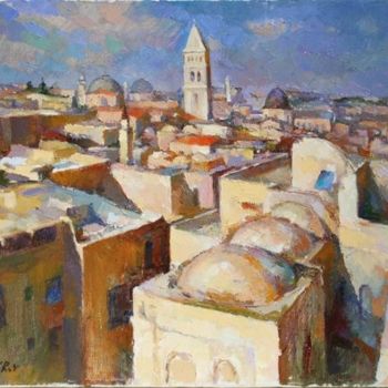 Painting titled "Jerusalem.German ch…" by Vadim Makarov, Original Artwork
