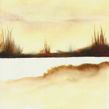 Painting titled "LANDSCAPE ABSTRACT…" by Mala, Original Artwork, Watercolor