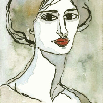 Pintura titulada "2x WOMAN abstract °…" por Mala, Obra de arte original, Acuarela