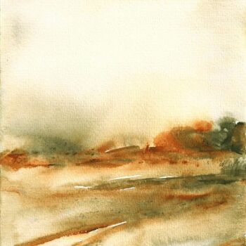 Painting titled "LANDSCAPE ABSTRACT…" by Mala, Original Artwork, Watercolor