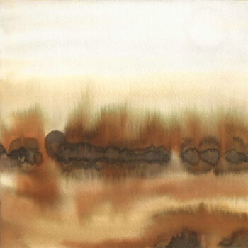 Peinture intitulée "LANDSCAPE ABSTRACT…" par Mala, Œuvre d'art originale, Aquarelle