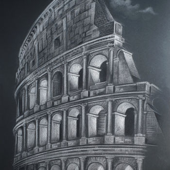 Drawing titled "Coliseum" by Malanij, Original Artwork, Pastel
