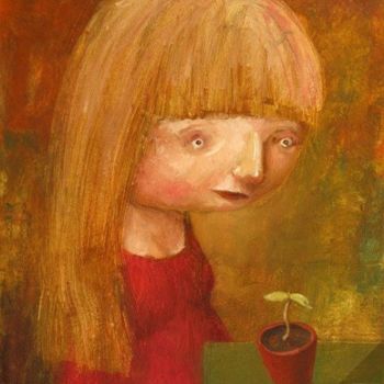 Peinture intitulée "The Seedling" par Krzysztof Iwin, Œuvre d'art originale