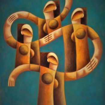 Painting titled "Endless dance" by Zsolt Malasits, Original Artwork, Oil