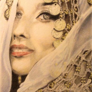 Dessin intitulée "Perle d'Orient" par Malaussane, Œuvre d'art originale