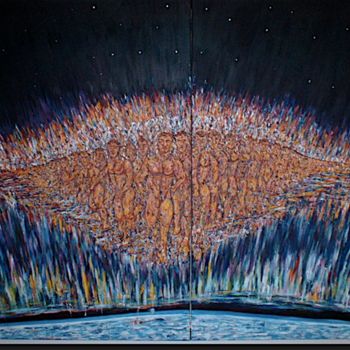 Painting titled "Aligning of the Hea…" by Male Beauty Forum Lifestyle, Original Artwork, Oil