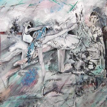 Картина под названием "En coulisse de L' Ö…" - Malgor Sadlon, Подлинное произведение искусства, Акрил Установлен на Деревянн…