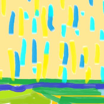 Grafika cyfrowa / sztuka generowana cyfrowo zatytułowany „Wiosenny deszcz / S…” autorstwa Małgorzata Ka, Oryginalna praca, M…