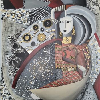 Malerei mit dem Titel "Empress" von Małgorzata Siepiela, Original-Kunstwerk, Acryl