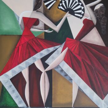 Painting titled "Flamenco" by Małgorzata Siepiela, Original Artwork, Acrylic