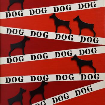 Malerei mit dem Titel "Follow the Dog" von Małgorzata Wartołowicz (Margot Sophie), Original-Kunstwerk, Acryl