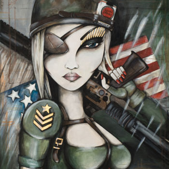 Malerei mit dem Titel "Captain Zoe" von Małgorzata Bańkowska, Original-Kunstwerk, Acryl