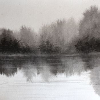 Peinture intitulée "Landscape 6" par Malgorzata Olejniczak, Œuvre d'art originale, Encre