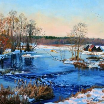 Painting titled "Spring thaw/ весенн…" by Maligin, Original Artwork
