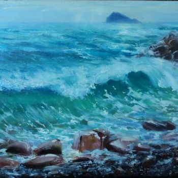 Pintura intitulada "Sea etude/морской э…" por Maligin, Obras de arte originais, Óleo