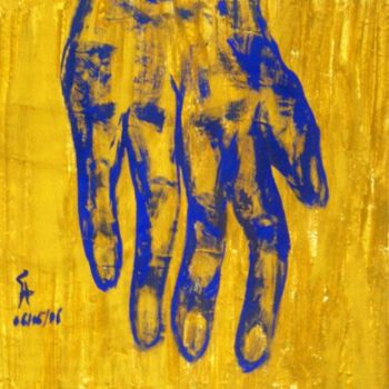 Peinture intitulée "Les cinq doigts" par Malika Haddad, Œuvre d'art originale