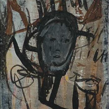 Peinture intitulée "Mand træ" par Michel Maquaire, Œuvre d'art originale, Huile