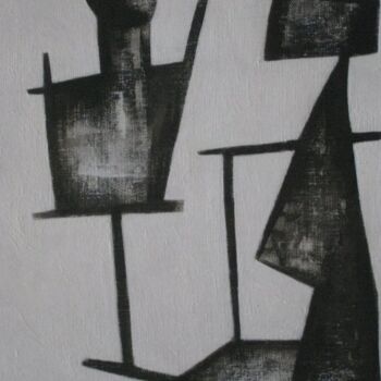 Peinture intitulée "Maître et Disciple" par Michel Maquaire, Œuvre d'art originale, Huile