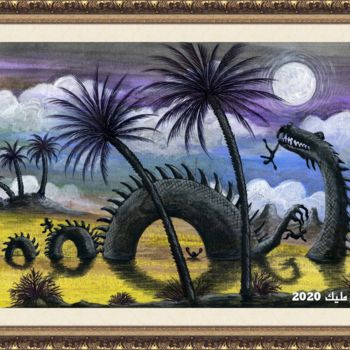 Schilderij getiteld "Monster Oil" door Malik Bennouar, Origineel Kunstwerk, Acryl