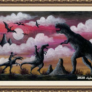 Painting titled "Land of extinction" by Malik Bennouar, Original Artwork, Acrylic