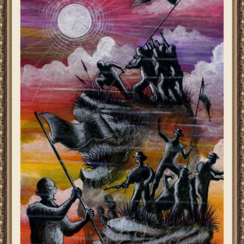 Painting titled "high flag" by Malik Bennouar, Original Artwork, Acrylic