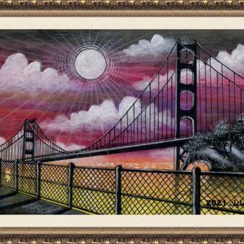 Картина под названием "Metal bridge" - Malik Bennouar, Подлинное произведение искусства, Акрил
