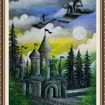 Painting titled "Flying carpet" by Malik Bennouar, Original Artwork, Acrylic