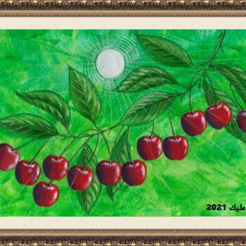 Schilderij getiteld "cherry fruits" door Malik Bennouar, Origineel Kunstwerk, Acryl