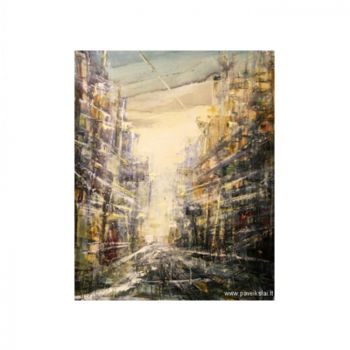 Картина под названием "Lane" - Modestas Malinauskas, Подлинное произведение искусства, Масло