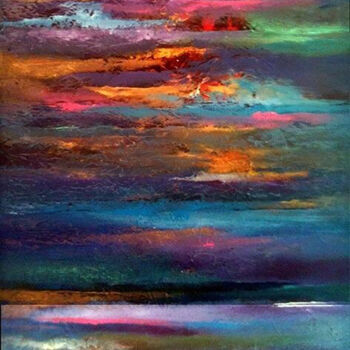 Картина под названием "The Horizon" - Malinga Kumarasinghe, Подлинное произведение искусства, Акрил Установлен на Деревянная…