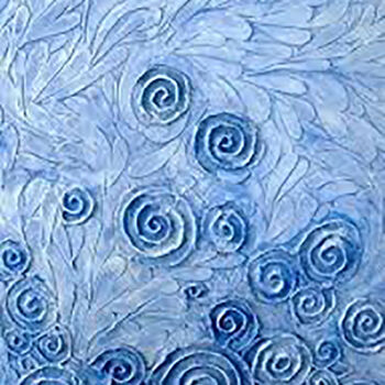 Painting titled "Blooming in Sapphire" by Malinga Kumarasinghe, Original Artwork, Acrylic Mounted on Wood Stretcher frame