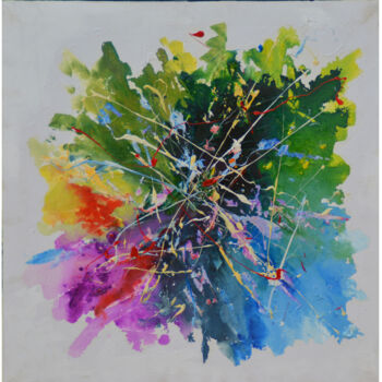 Painting titled "Atmosphere of Color" by Malinga Kumarasinghe, Original Artwork, Acrylic Mounted on Wood Stretcher frame